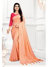 LIGHT ORANGE COLOUR DESIGNER CHEX ART SILK PARTY WEAR SAREE 603